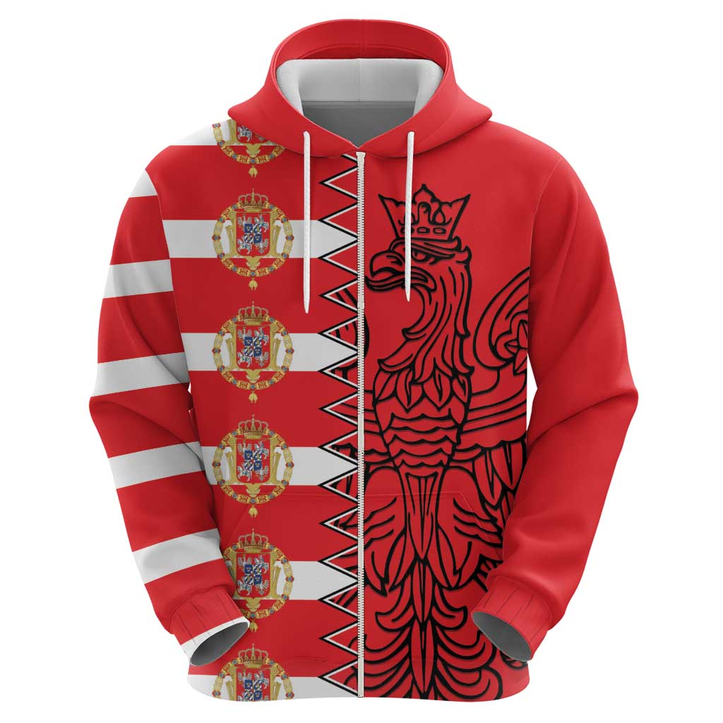Polish-Lithuanian Commonwealth Zip Hoodie White Eagle Vytis Dual Heraldic