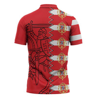 Polish-Lithuanian Commonwealth Zipper Polo Shirt White Eagle Vytis Dual Heraldic