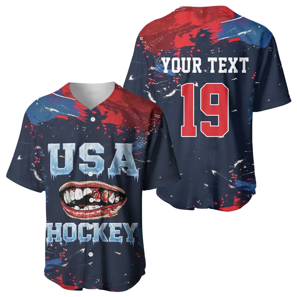 USA Ice Hockey 2026 Champions Custom Baseball Jersey Legend Golden Toothless