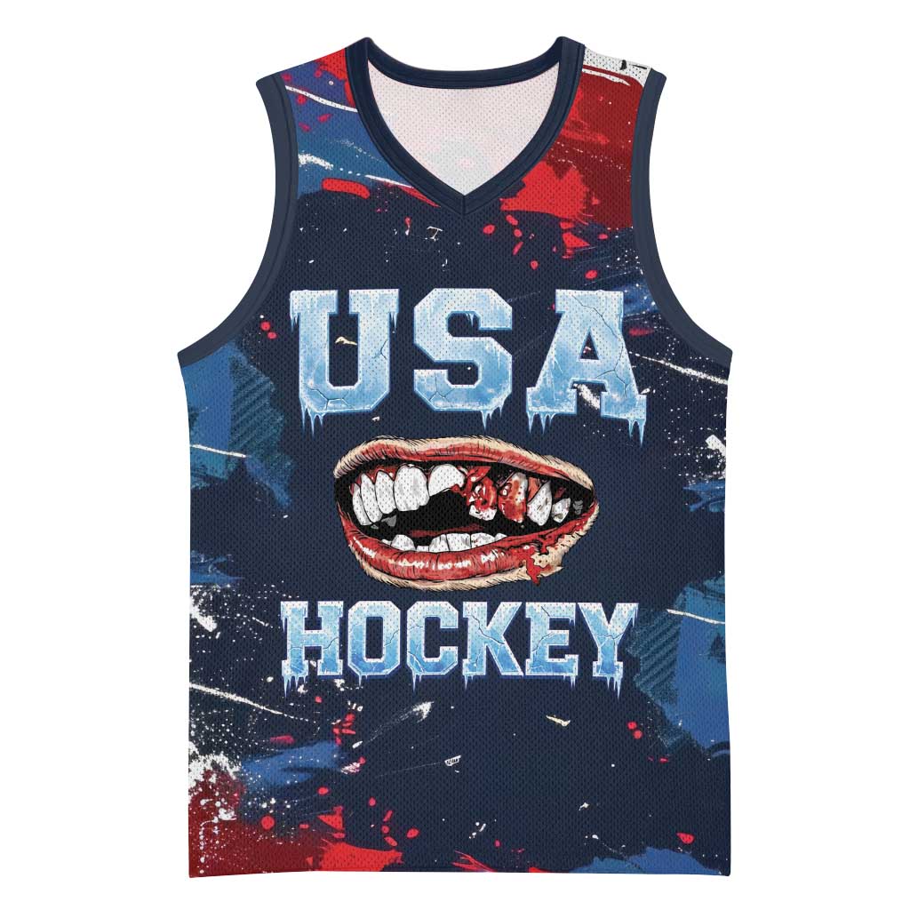 USA Ice Hockey 2026 Champions Custom Basketball Jersey Legend Golden Toothless