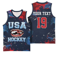 USA Ice Hockey 2026 Champions Custom Basketball Jersey Legend Golden Toothless