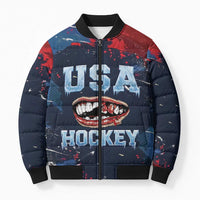 USA Ice Hockey 2026 Champions Custom Bomber Puffer Jacket Legend Golden Toothless