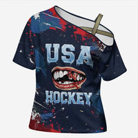 USA Ice Hockey 2026 Champions Custom Cross Shoulder Shirt Legend Golden Toothless