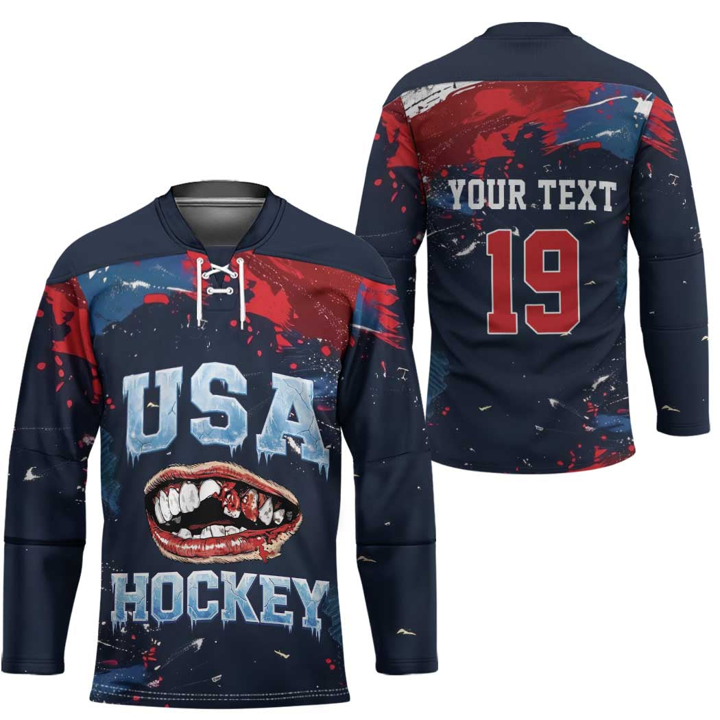 USA Ice Hockey 2026 Champions Custom Hockey Jersey Legend Golden Toothless