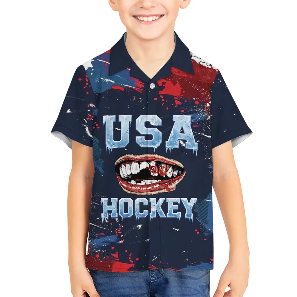USA Ice Hockey 2026 Champions Custom Kid Hawaiian Shirt Legend Golden Toothless