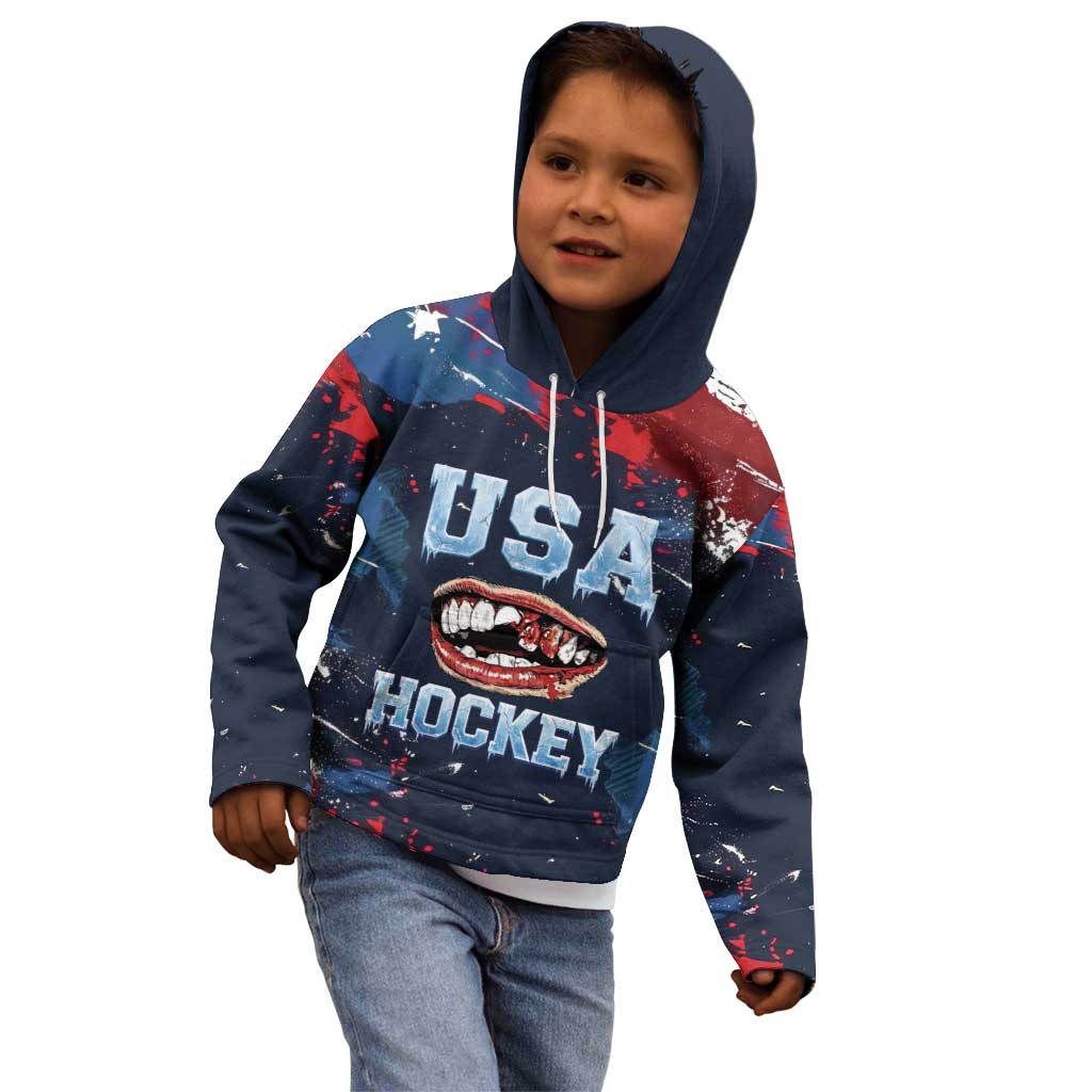 USA Ice Hockey 2026 Champions Custom Kid Hoodie Legend Golden Toothless