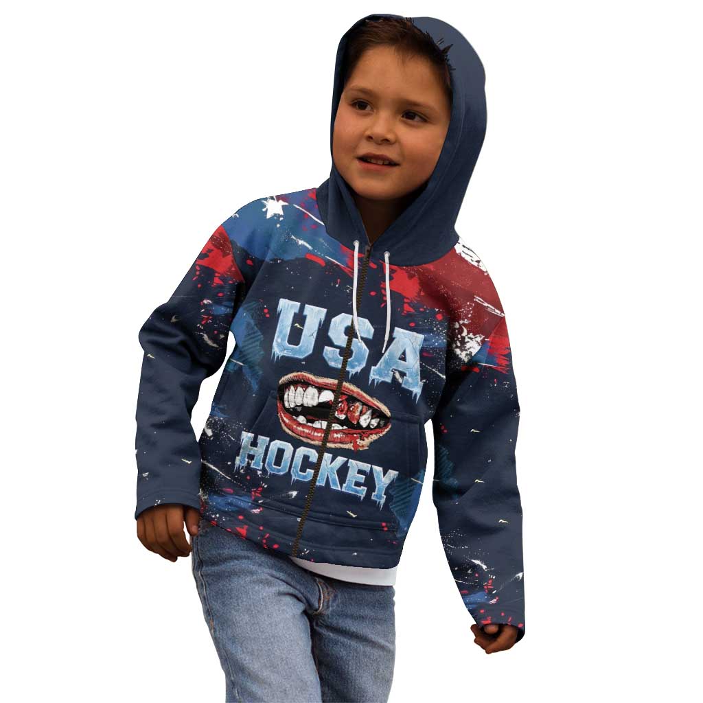 USA Ice Hockey 2026 Champions Custom Kid Hoodie Legend Golden Toothless