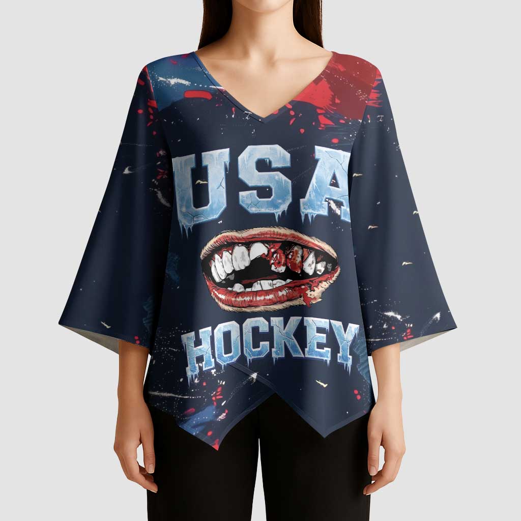 USA Ice Hockey 2026 Champions Custom Kimono Sleeve Blouse Legend Golden Toothless