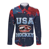 USA Ice Hockey 2026 Champions Custom Long Sleeve Button Shirt Legend Golden Toothless