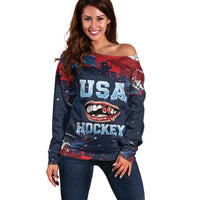 USA Ice Hockey 2026 Champions Custom Off Shoulder Sweater Legend Golden Toothless