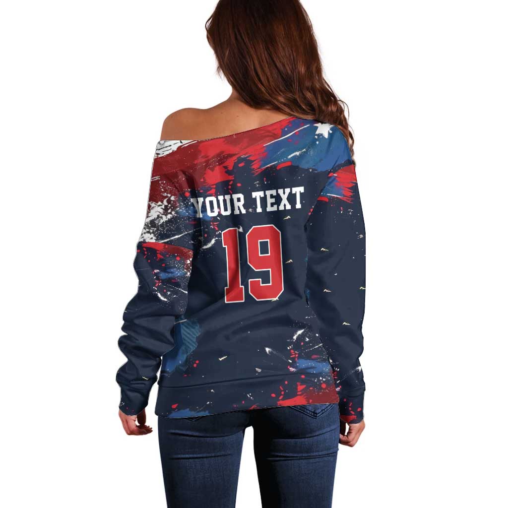 USA Ice Hockey 2026 Champions Custom Off Shoulder Sweater Legend Golden Toothless