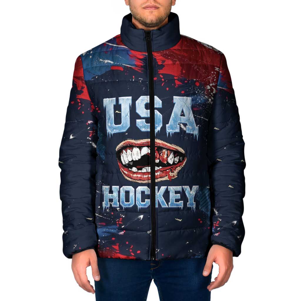 USA Ice Hockey 2026 Champions Custom Padded Jacket Legend Golden Toothless