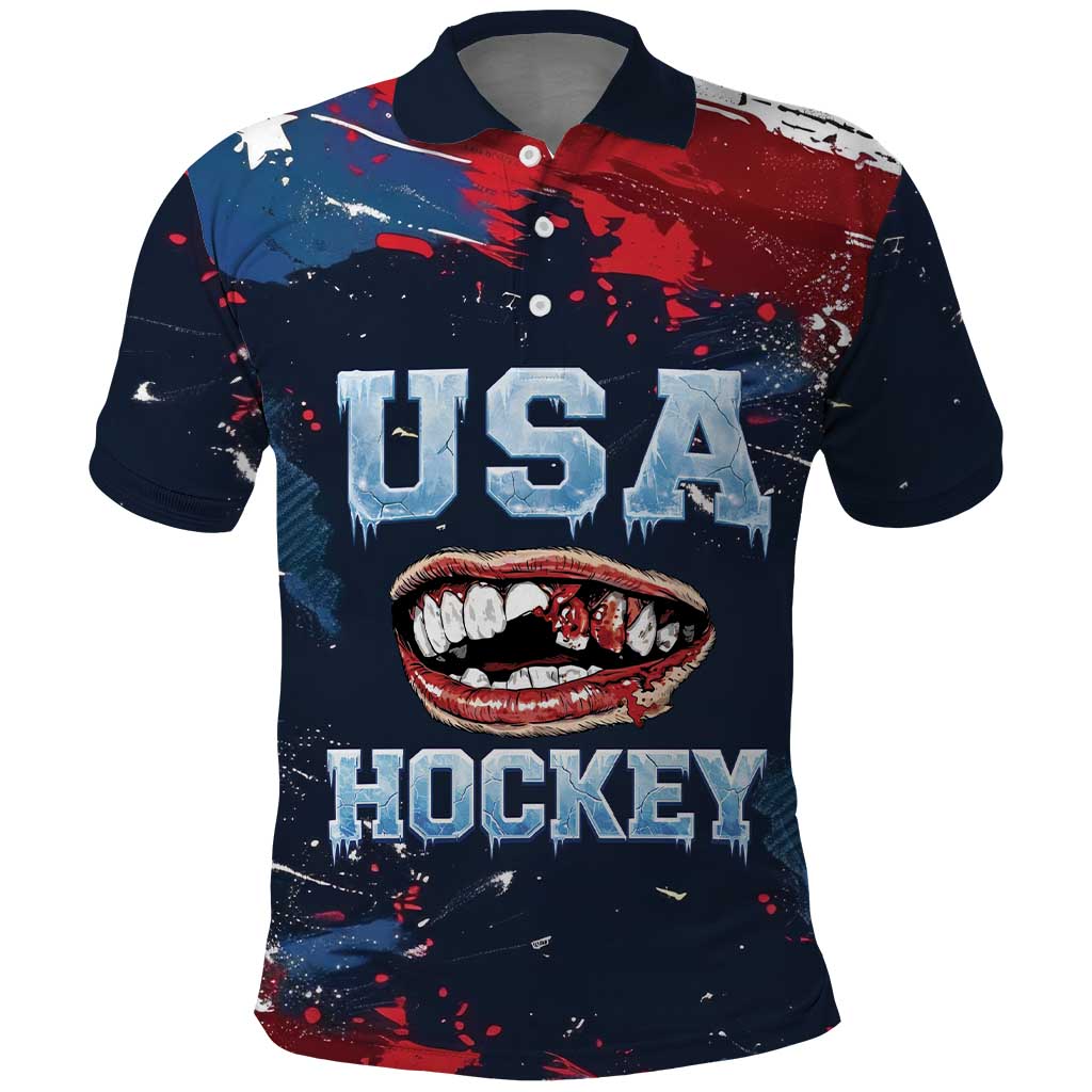 USA Ice Hockey 2026 Champions Custom Polo Shirt Legend Golden Toothless