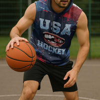 USA Ice Hockey 2026 Champions Custom Sleeveless Hoodie Legend Golden Toothless