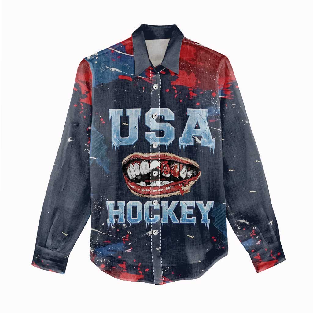 USA Ice Hockey 2026 Champions Custom Women Casual Shirt Legend Golden Toothless