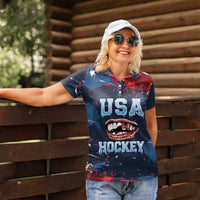 USA Ice Hockey 2026 Champions Custom Women Polo Shirt Legend Golden Toothless