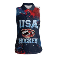 USA Ice Hockey 2026 Champions Custom Women Sleeveless Polo Shirt Legend Golden Toothless