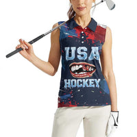 USA Ice Hockey 2026 Champions Custom Women Sleeveless Polo Shirt Legend Golden Toothless