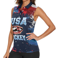 USA Ice Hockey 2026 Champions Custom Women Sleeveless Polo Shirt Legend Golden Toothless