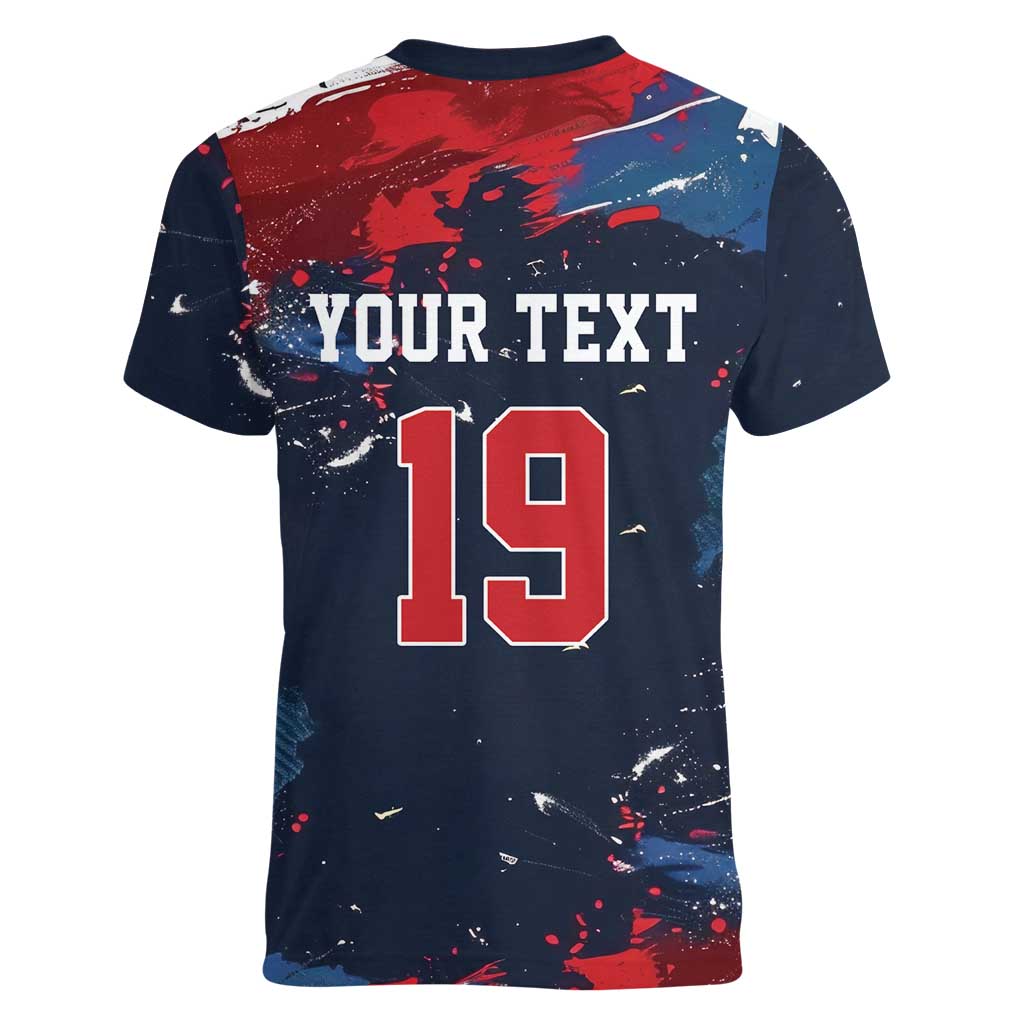 USA Ice Hockey 2026 Champions Custom Women V-Neck T-Shirt Legend Golden Toothless