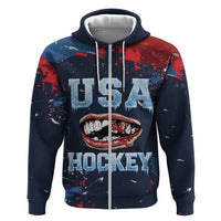 USA Ice Hockey 2026 Champions Custom Zip Hoodie Legend Golden Toothless