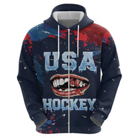 USA Ice Hockey 2026 Champions Custom Zip Hoodie Legend Golden Toothless