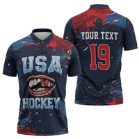 USA Ice Hockey 2026 Champions Custom Zipper Polo Shirt Legend Golden Toothless