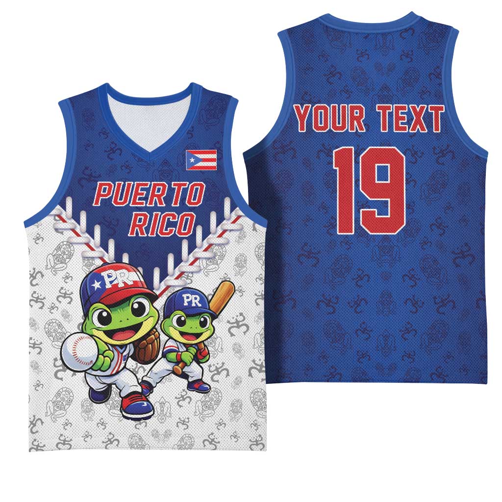 Puerto Rico Baseball Custom Basketball Jersey Boricua Coquí Baseball Mascot