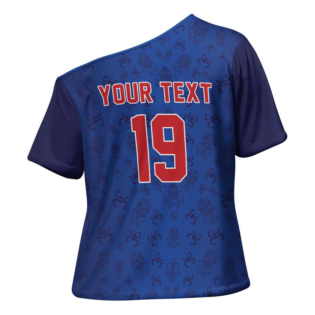 Puerto Rico Baseball Custom Cross Shoulder Shirt Boricua Coquí Baseball Mascot