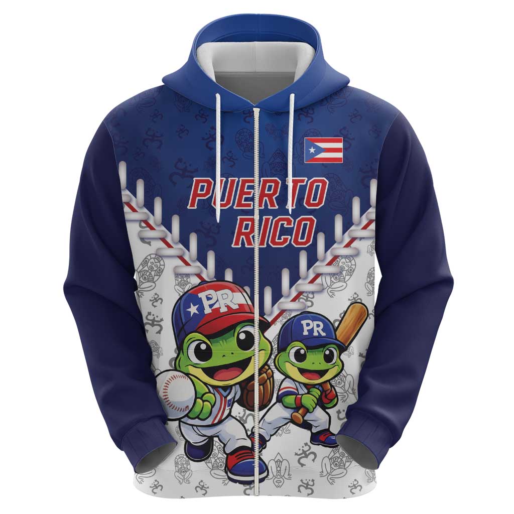 Puerto Rico Baseball Custom Hoodie Boricua Coquí Baseball Mascot
