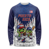 Puerto Rico Baseball Custom Long Sleeve Shirt Boricua Coquí Baseball Mascot