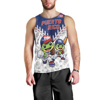 Puerto Rico Baseball Custom Men Tank Top Boricua Coquí Baseball Mascot