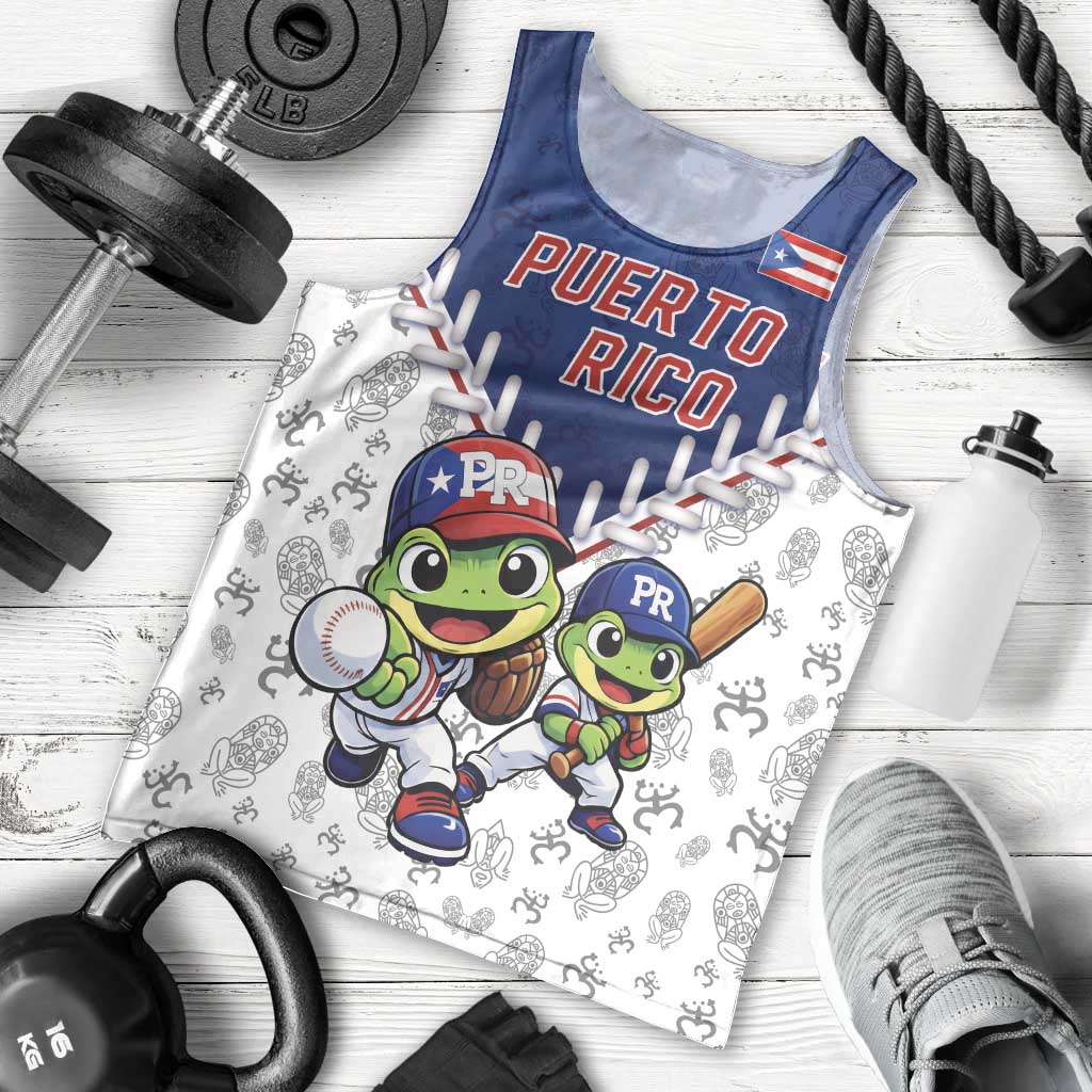 Puerto Rico Baseball Custom Men Tank Top Boricua Coquí Baseball Mascot