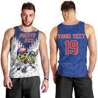 Puerto Rico Baseball Custom Men Tank Top Boricua Coquí Baseball Mascot