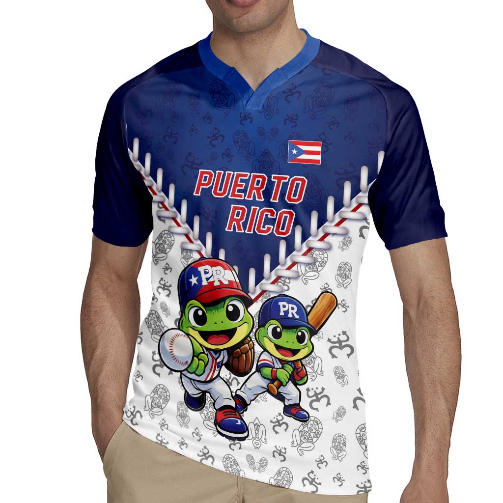 Puerto Rico Baseball Custom Rugby Jersey Boricua Coquí Baseball Mascot
