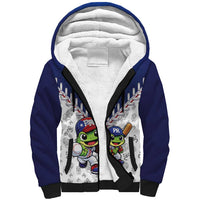 Puerto Rico Baseball Custom Sherpa Hoodie Boricua Coquí Baseball Mascot