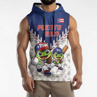 Puerto Rico Baseball Custom Sleeveless Hoodie Boricua Coquí Baseball Mascot