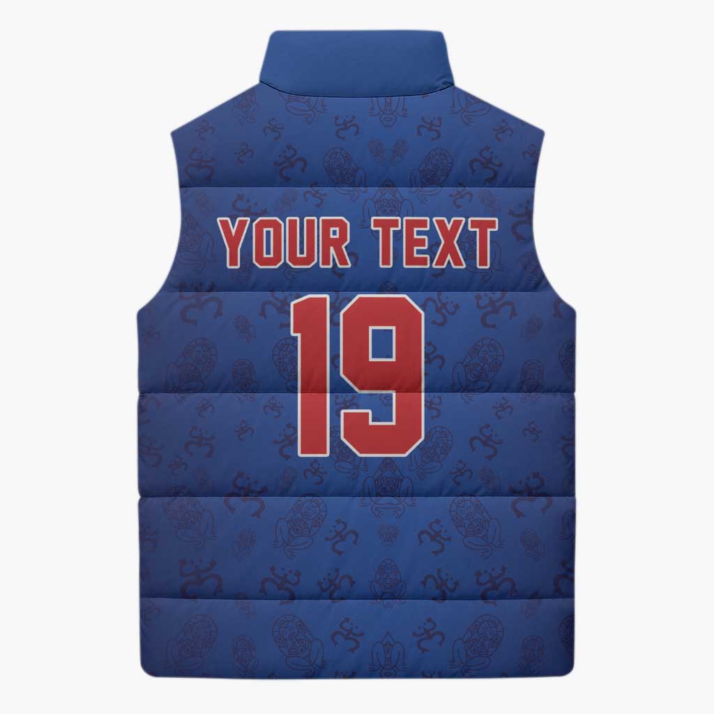 Puerto Rico Baseball Custom Sleeveless Puffer Jacket Boricua Coquí Baseball Mascot