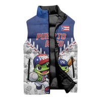 Puerto Rico Baseball Custom Sleeveless Puffer Jacket Boricua Coquí Baseball Mascot