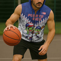 Puerto Rico Baseball Custom Sleeveless Zip Hoodie Boricua Coquí Baseball Mascot