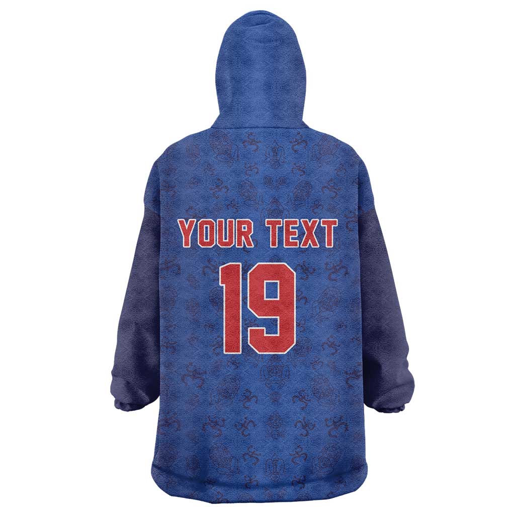 Puerto Rico Baseball Custom Wearable Blanket Hoodie Boricua Coquí Baseball Mascot