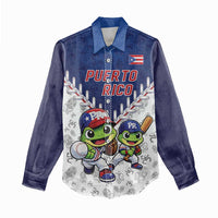 Puerto Rico Baseball Custom Women Casual Shirt Boricua Coquí Baseball Mascot