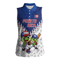 Puerto Rico Baseball Custom Women Sleeveless Polo Shirt Boricua Coquí Baseball Mascot