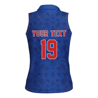 Puerto Rico Baseball Custom Women Sleeveless Polo Shirt Boricua Coquí Baseball Mascot