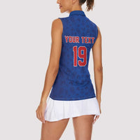 Puerto Rico Baseball Custom Women Sleeveless Polo Shirt Boricua Coquí Baseball Mascot