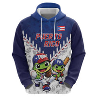 Puerto Rico Baseball Custom Zip Hoodie Boricua Coquí Baseball Mascot