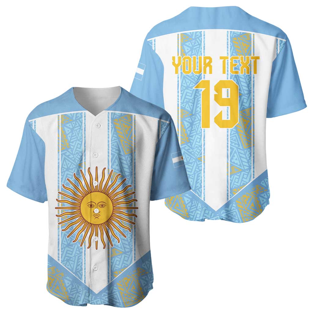 Custom World Football 2026 Argentina Baseball Jersey La Albiceleste Pride Sun of May