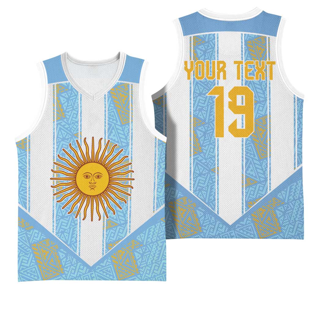 Custom World Football 2026 Argentina Basketball Jersey La Albiceleste Pride Sun of May