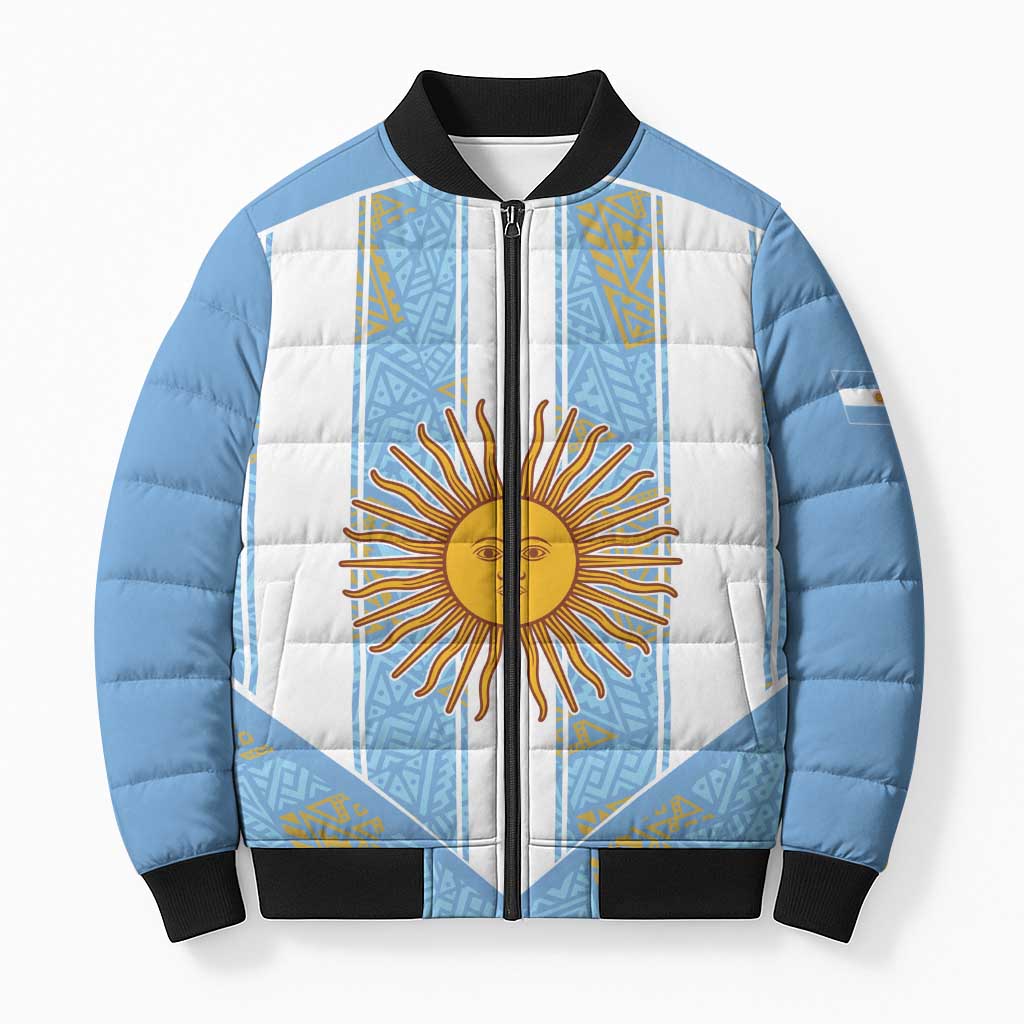 Custom World Football 2026 Argentina Bomber Puffer Jacket La Albiceleste Pride Sun of May