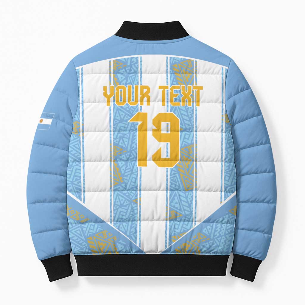 Custom World Football 2026 Argentina Bomber Puffer Jacket La Albiceleste Pride Sun of May